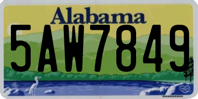 AL license plate 5AW7849