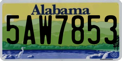 AL license plate 5AW7853