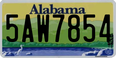 AL license plate 5AW7854