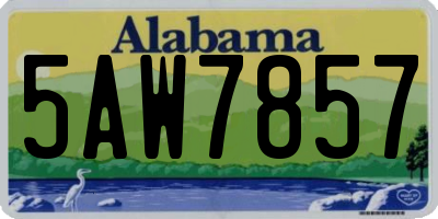 AL license plate 5AW7857