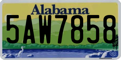 AL license plate 5AW7858
