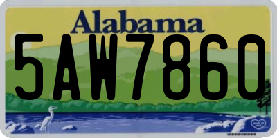 AL license plate 5AW7860