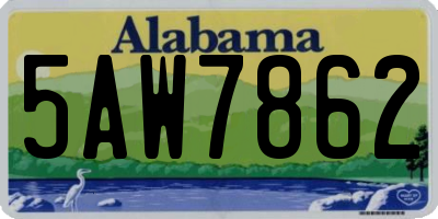 AL license plate 5AW7862