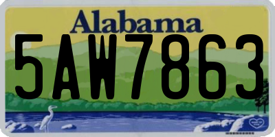 AL license plate 5AW7863