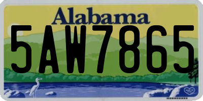 AL license plate 5AW7865