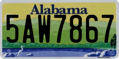 AL license plate 5AW7867