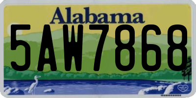 AL license plate 5AW7868