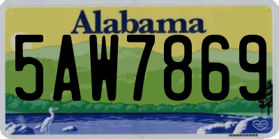 AL license plate 5AW7869
