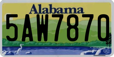 AL license plate 5AW7870