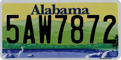 AL license plate 5AW7872
