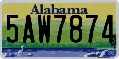 AL license plate 5AW7874