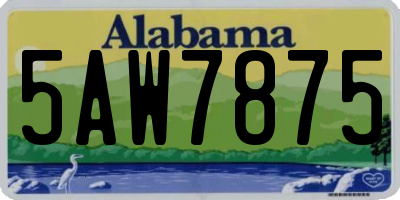 AL license plate 5AW7875