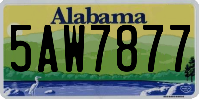 AL license plate 5AW7877