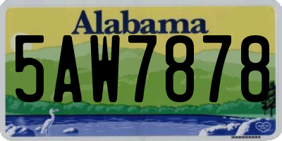 AL license plate 5AW7878