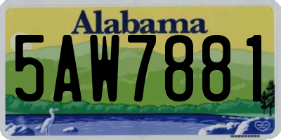 AL license plate 5AW7881