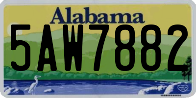 AL license plate 5AW7882