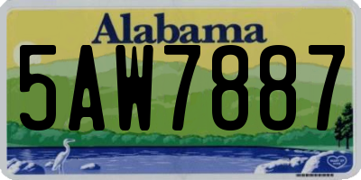 AL license plate 5AW7887