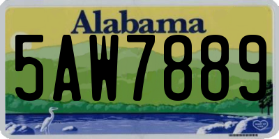 AL license plate 5AW7889
