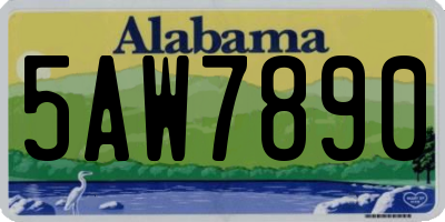 AL license plate 5AW7890