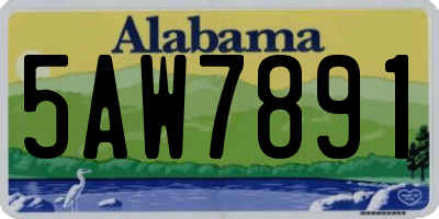 AL license plate 5AW7891