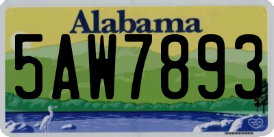AL license plate 5AW7893