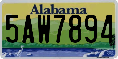 AL license plate 5AW7894