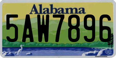AL license plate 5AW7896