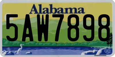 AL license plate 5AW7898