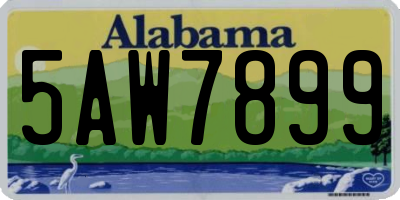 AL license plate 5AW7899