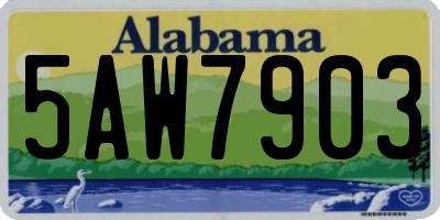 AL license plate 5AW7903