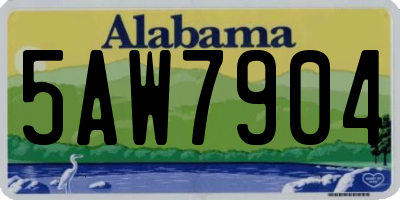 AL license plate 5AW7904