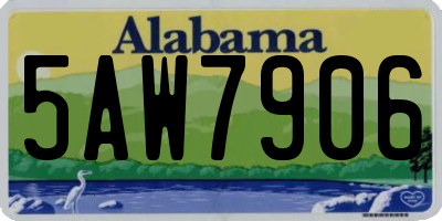 AL license plate 5AW7906