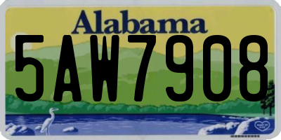 AL license plate 5AW7908