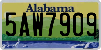 AL license plate 5AW7909