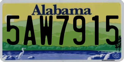 AL license plate 5AW7915