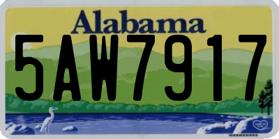 AL license plate 5AW7917