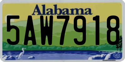 AL license plate 5AW7918