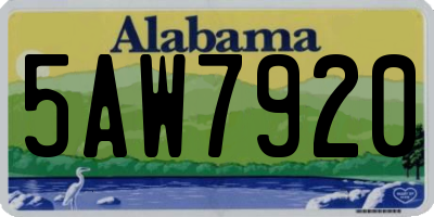 AL license plate 5AW7920