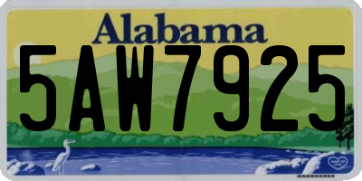 AL license plate 5AW7925