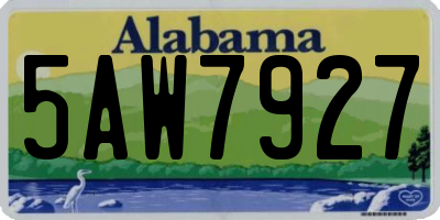 AL license plate 5AW7927