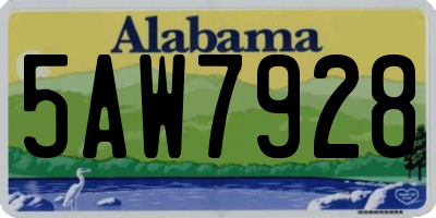 AL license plate 5AW7928