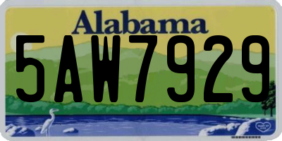 AL license plate 5AW7929