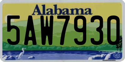 AL license plate 5AW7930