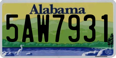 AL license plate 5AW7931