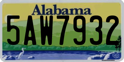 AL license plate 5AW7932