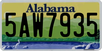AL license plate 5AW7935