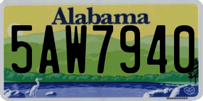 AL license plate 5AW7940
