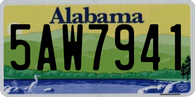 AL license plate 5AW7941