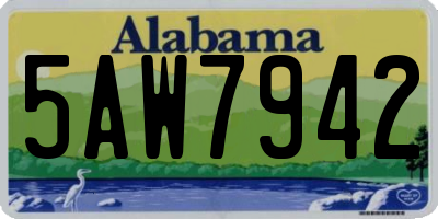 AL license plate 5AW7942