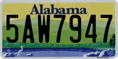 AL license plate 5AW7947